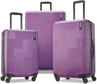 American Tourister Stratum XLT Expandable Hardside Luggage with Spinner Wheels, Power Plum, Checked-Large 28-Inch