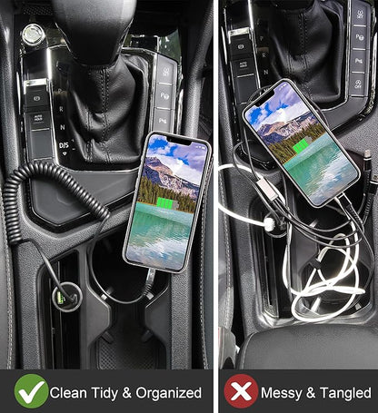 USB C to Lightning Cable 3FT 2Pack, Coiled iPhone Charger Fast Charging for Car [Apple MFi Certified] Short USBC iPhone Cord Compatible with iPhone14/13/12/11 Pro Max/XS MAX/8/Plus/iPad/CarPlay