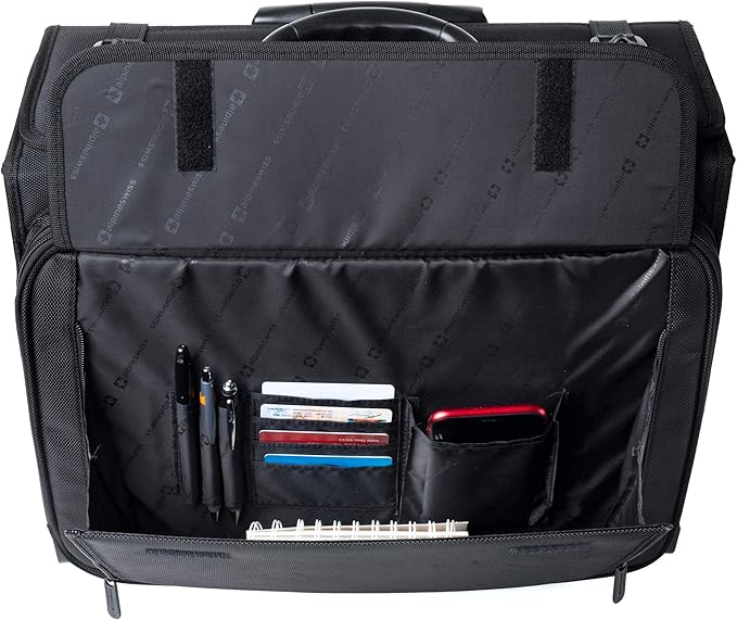 Alpine Swiss Rolling Briefcase | Laptop Bag For Men & Women | Hard Side Catalog Case on Wheels | Legal Size File Dividers | Lawyers Attache Case | Carry-On Overnight Business Travel Bag