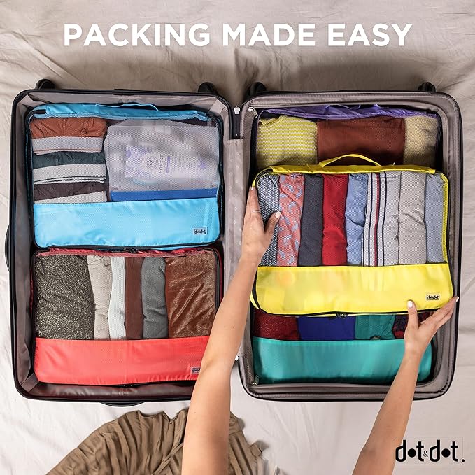 Large Compression Packing Cubes for Travel - 5 Pcs set of Packing Cubes Compression, Carry on Suitcase Organizer Bags - Travel Cubes Organizer Bags for Luggage