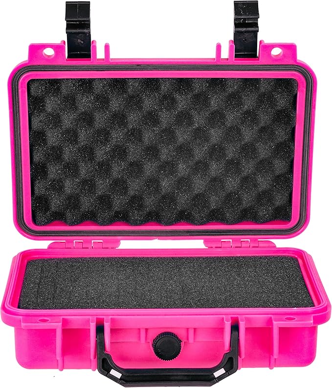 Eylar Protective Gear and Camera Hard Case Waterproof Dry Box with Foam 11.6 Inch 8.3 Inch 3.8 Inch (Pink)