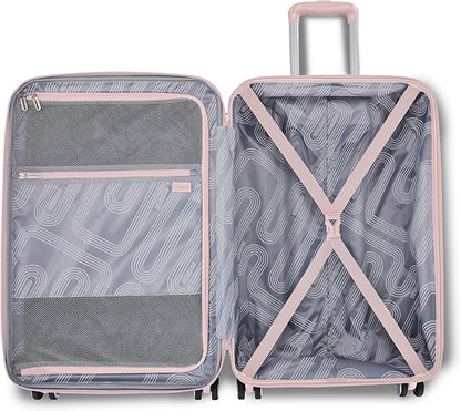 American Tourister Stratum 3.0 Carry-On Spinner, Airline Approved, Durable Hardside Luggage, Expands 1.5", RightHeight™ Adjustable Handle, Pink Blush