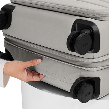 Away Softside Medium Checked Suitcase, 26 Inch Lightweight, Expandable Luggage For Men & Women, Durable Nylon Exterior, TSA Approved Lock, Ideal For Trips 1-2 Weeks, Cloud Gray