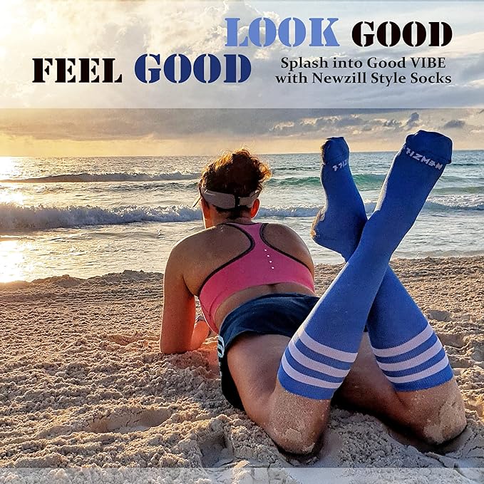 NEWZILL Medical Compression Socks for Women & Men, 20-30 mmHg Knee-High Support for Circulation, All-Day Comfort for Work Travel Running Cycling and Fitness