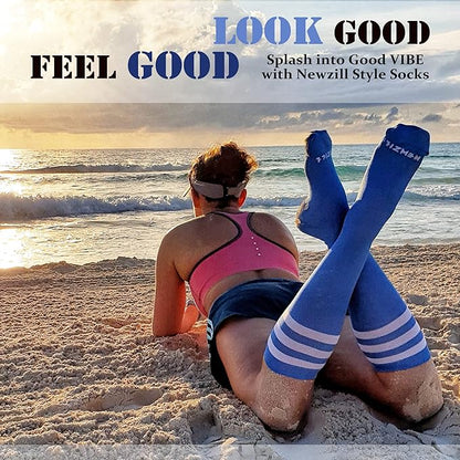NEWZILL Medical Compression Socks for Women & Men, 20-30 mmHg Knee-High Support for Circulation, All-Day Comfort for Work Travel Running Cycling and Fitness