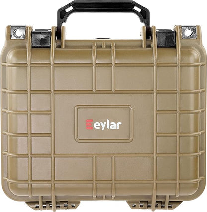 Eylar Small 10.62" Deep Gear, Equipment, Hard Camera Case Waterproof with Foam TSA Standards (Tan)