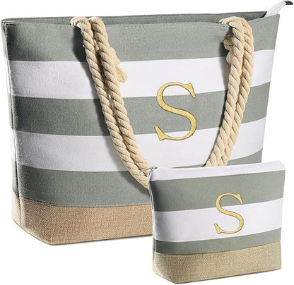 YOOLIFE Beach Bags for Women - Travel Canvas Beach Tote, Pool Waterproof Bag, Travel Essentials, Gifts for Women Birthday
