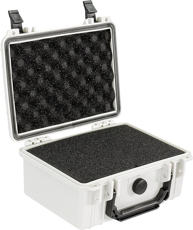 Eylar Protective Camera Hard Case Water & Shock Proof w/Foam, TSA Standards 9.12 inch 7.56 inch 4.37 inch (White)