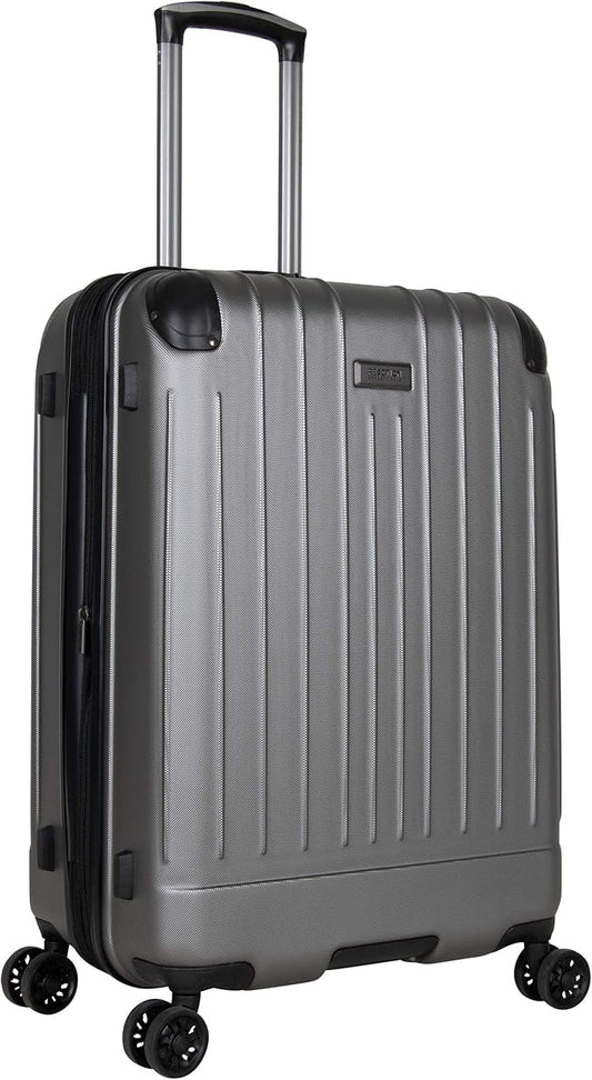 Kenneth Cole Reaction Flying Axis 24" Hardside Expandable 8-Wheel Spinner Check-Size Luggage, Silver