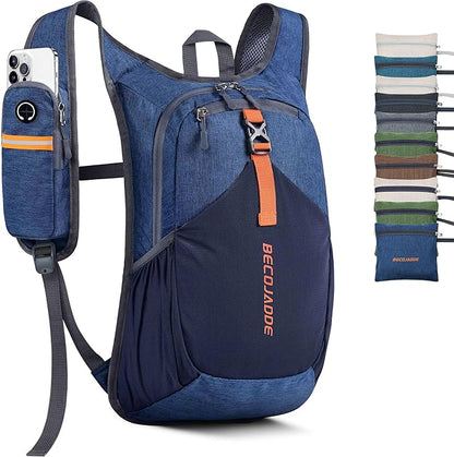 15L Small Hiking Backpack for Men Women Foldable Packable Back Pack Ultralight Hiking Daypack for Travel Camping Outdoor, Navy Blue