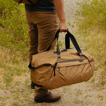 Peak Design Travel Duffel, Extra-Wide Single Zip Access, Weatherproof Shell, 4 External Pockets, Fits Packing Cubes & Camera Cubes, Ideal for Weekend Trips, Versatile Duffel Bag for Travel