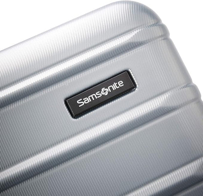 Samsonite Omni 2 International Carry-On Luggage with 360° Spinner Wheels - Scratch Resistant Hardshell - TSA, Airline-Approved - Expandable Polycarbonate Shell for Lightweight Travel - Artic Silver