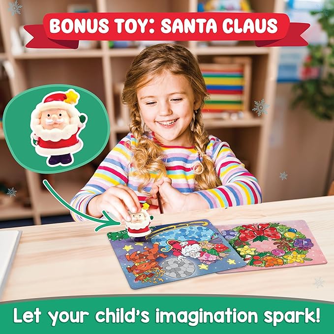 Christmas Special - Dot Stickers for Toddlers, Holiday Theme Dot Art Activity for Kids, DIY Craft Kit, Stocking Stuffers, Christmas Gifts for Boys & Girls Ages 3, 4, 5, 6, 7 Year Old