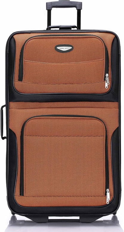 Travel Select Amsterdam Softside Expandable Luggage with Rolling Wheels, Orange, 29-Inch Large