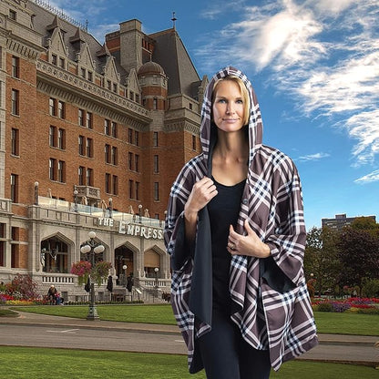 RainCaper Womens Rain Cape Poncho Coat Jacket with Hood Reversible Gorgeous Ultrasoft