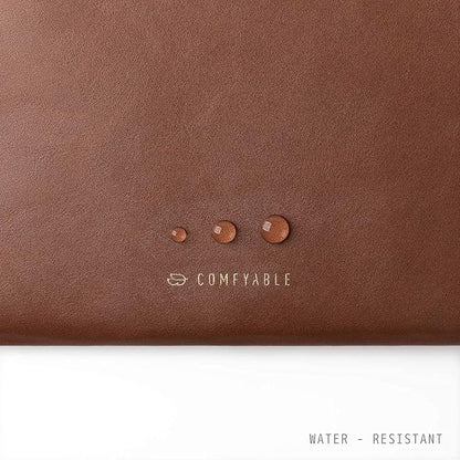 Comfyable Slim Protective Laptop Sleeve 14 Inch Snugly Compatible with MacBook Pro 14-inch M5 M4 M3 M2 M1 Pro/Max 2025, PU Leather Bag Waterproof Cover Notebook Computer Case for Mac, Brown