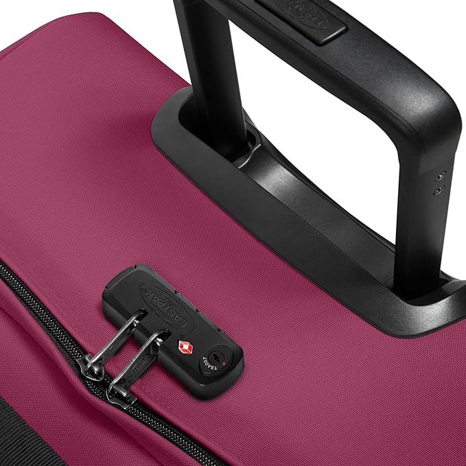 EASTPAK Tranverz S – 42L Large Wheeled Luggage with Dual Compartments, TSA Lock, Compression Straps & Smooth-Wheeling System, Wine Burgundy