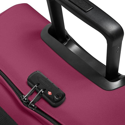EASTPAK Tranverz S – 42L Large Wheeled Luggage with Dual Compartments, TSA Lock, Compression Straps & Smooth-Wheeling System, Wine Burgundy