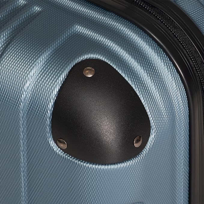 Kenneth Cole REACTION Out of Bounds Lightweight Hardshell 4-Wheel Spinner Luggage, Granite Blue, 28-Inch Checked