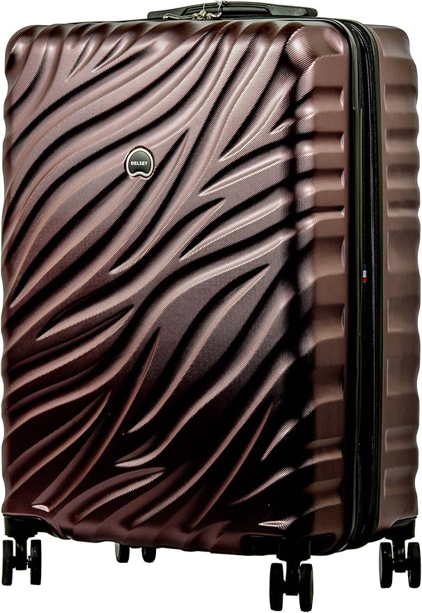 Delsey Paris Alexis Durable Hardside Luggage, Expandable Lightweight 4-Wheel Spinner, Easy Grip Telescoping Handle for Smooth Mobility, TSA-Lock Incorporated, Men and Women, Burgundy, Check-In 25-Inch