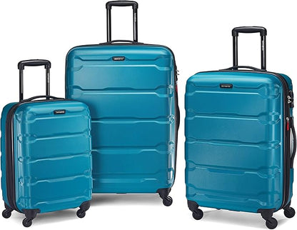 Samsonite Omni PC Hardside Expandable Luggage with Spinner Wheels, Caribbean Blue, Carry-On 20-Inch