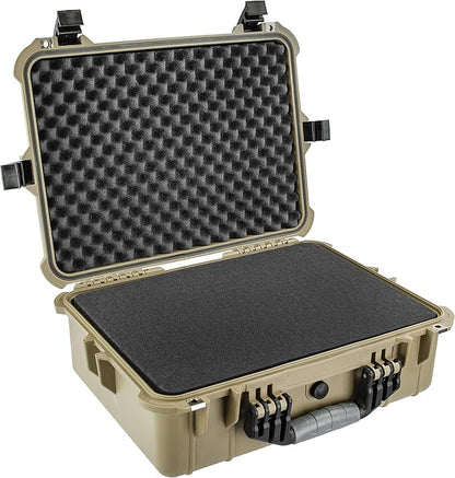 Eylar 20 Inch Large Protective Camera Hard Case Water and Shock Proof With Foam Tan