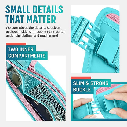 Alpha Keeper Hidden Travel Money Belt - RFID Blocking Waist Wallet & Passport Holder for Women and Men, Anti-Theft Slim Security Pouch