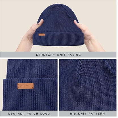 Cole Haan Men's Heritage Rib Cuff Wool Beanie Hat, One Size