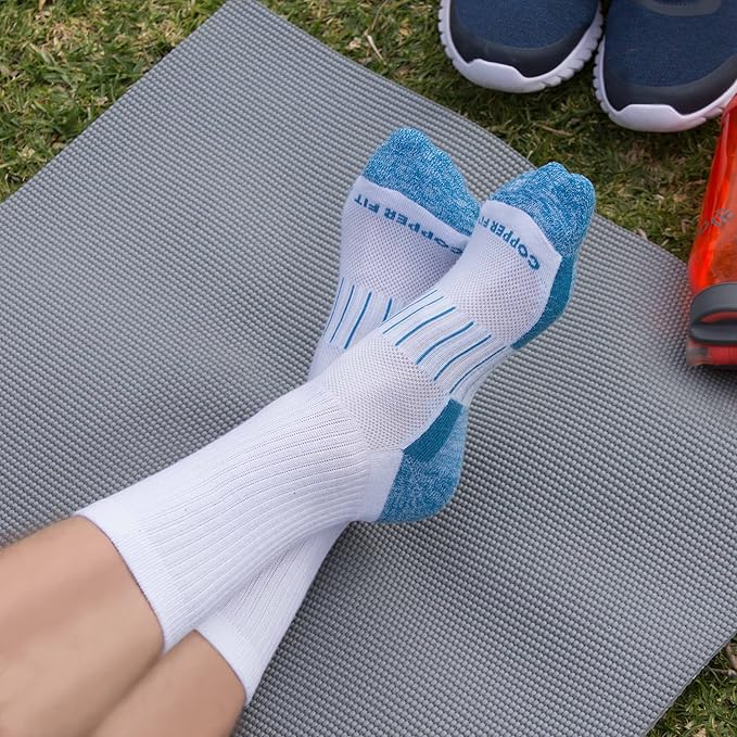 Copper Fit Unisex Crew Length Sport Socks, 2 Pair