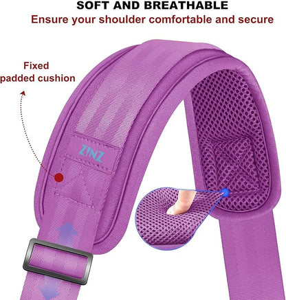 ZINZ 79.5" Universal Strap with Ultra-Thick Fixed Breathable Pad - Adjustable Heavy-Duty Shoulder Strap for Laptop, Crossbody, Luggage, Gym, Camera Bag and More - L01P01