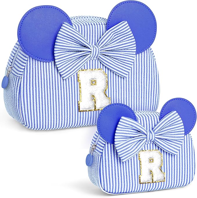 Christmas Gifts for Girls Kids - Birthday Gifts for 3 4 5 6 7 8 9 10 11 12 13 Years Old Girl, Initial Makeup Bags | Travel Cosmetic Bag | Stocking Stuffers for Girls Daughter Sister Purple R
