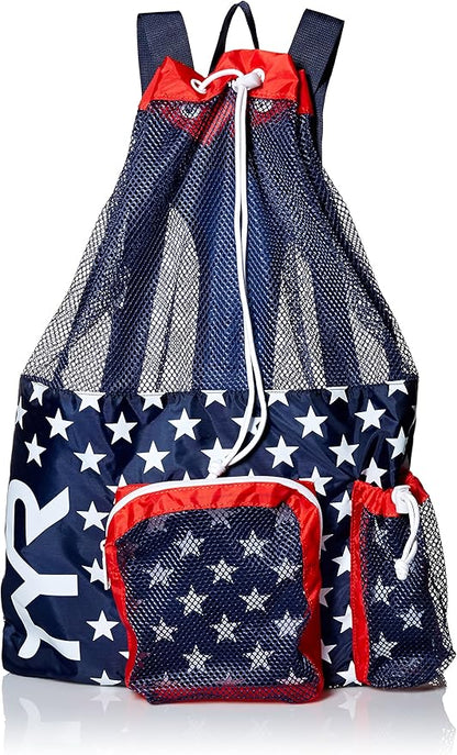 TYR Adult Mummy Mesh Backpack - Red/Navy