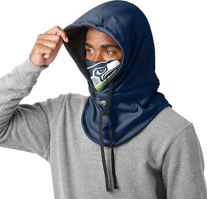 NFL Team Logo Team Color Drawstring Winter Cap Hooded Gaiter Balaclava Face Cover