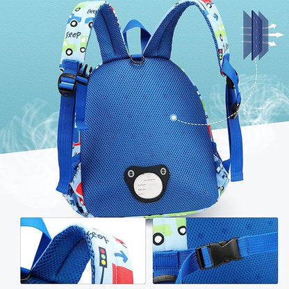willikiva 3D Dinosaur Backpack Toddler Backpacks for Boys and Girls Kids Backpack Waterproof Preschool Safety Harness Leash (Blue Bus)