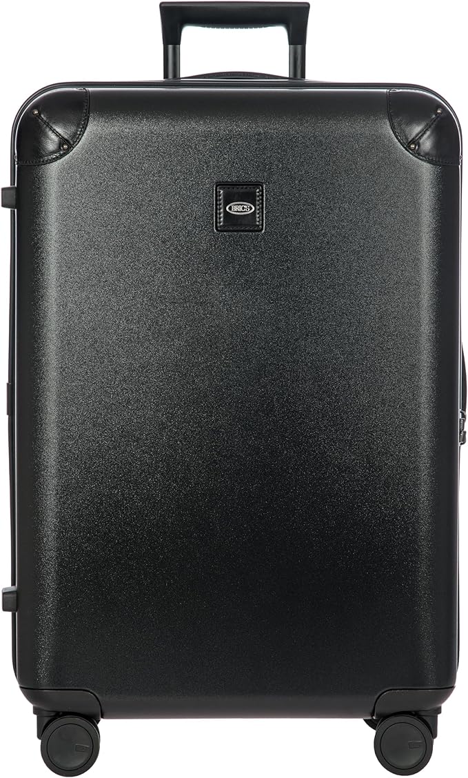 Bric's Amalfi Lightweight Hard Shell Suitcase – Expandable Checked Luggage with Water-Repellent Zip, Smooth 360° Wheels & TSA Lock - 27 Inch, Black