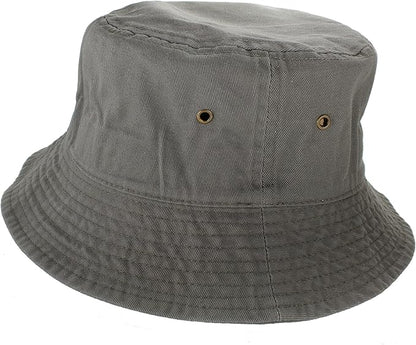 Gelante Solid Color 100% Cotton Bucket Hat for Women and Men Packable Travel Summer Beach Hat