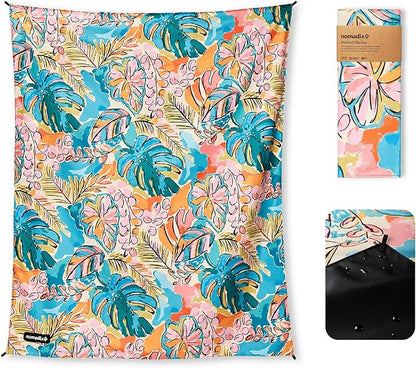 Nomadix Festival Blanket - Perfect for Picnics, Camping, & Lawn Seating - Plush Top & Water Resistant Base - Made with Post Consumer Recycled Materials - Jungle - 60x72