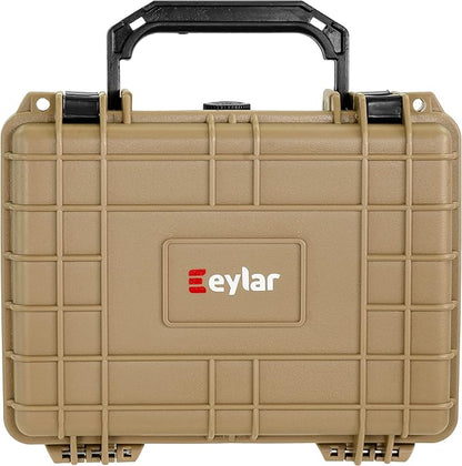 Eylar Protective Camera Hard Case Water & Shock Proof w/Foam, TSA Standards 9.12 inch 7.56 inch 4.37 inch (Tan FDE)