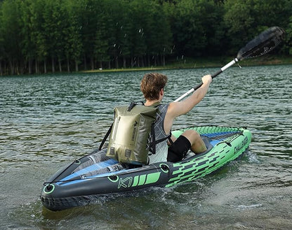 MARCHWAY Roll Top Waterproof Backpack, Floating Dry Bag 20L/30L/45L with Ergonomic Rectangular Base, Cushioned Back, Hip Strap for Hiking Camping Kayaking Travel (Army Green, 20L)