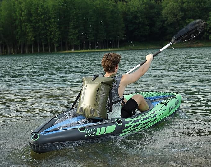 MARCHWAY Roll Top Waterproof Backpack, Floating Dry Bag 20L/30L/45L with Ergonomic Rectangular Base, Cushioned Back, Hip Strap for Hiking Camping Kayaking Travel (Army Green, 30L)