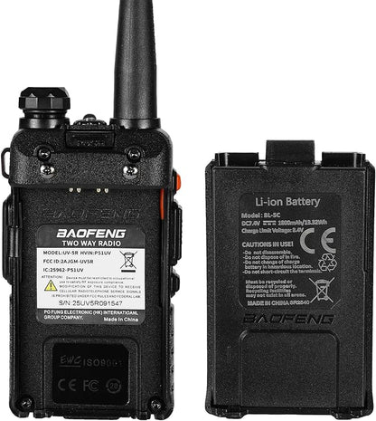 Baofeng UV-5R Dual Band Two Way Radio Handheld Ham Radio Long Range Walkie Talkies Pack of 6 for Hiking Camping Hunting Skiing Trip(Black) with 6 Way Charger