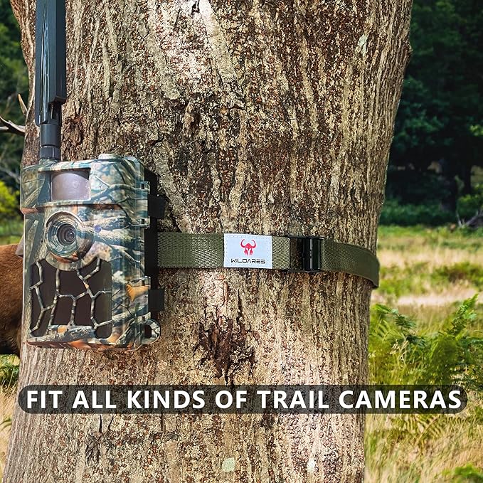 1" x 6.6' Trail Cam Strap,Trail Camera Straps,1800 lbs,Heavy-Duty Game Camera Mounting,Tree Belts,Wildares Durable Nylon Fiber,Long-Lasting Alloy Buckle,Pack of 4