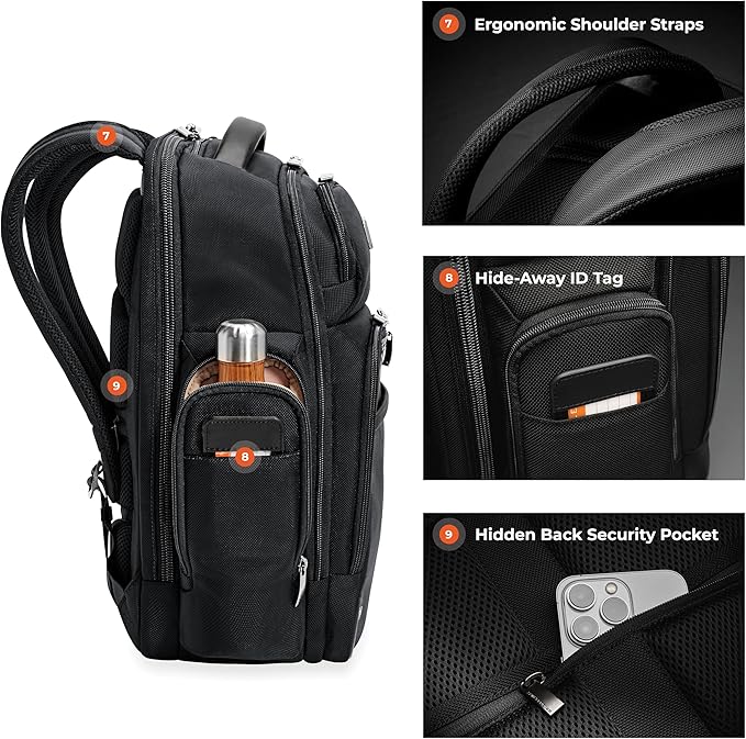 Briggs & Riley Medium Cargo Backpack for Women & Men - Laptop Backpack, For Work & Travel, Lightweight & Durable, Padded Straps, Fits up to 15" Laptop - @work Collection, Black