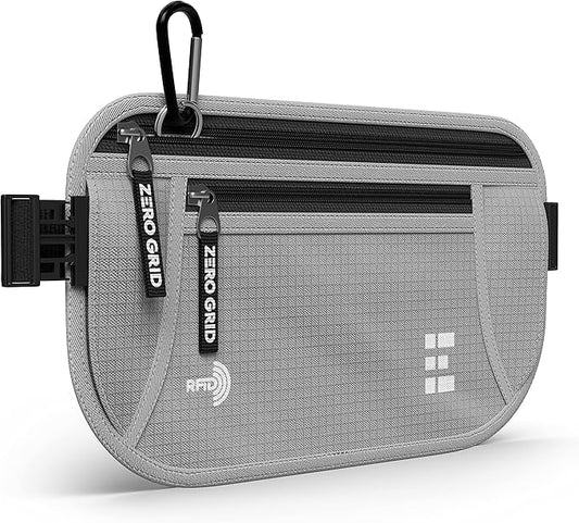 Money Belt for Secure Travel - RFID Blocking Slim Passport Holder - Hidden Waist Pouch for Cash, Credit Cards, Documents - Concealable Under Clothes, Water-Resistant Slim Fanny Pack for Men and Women