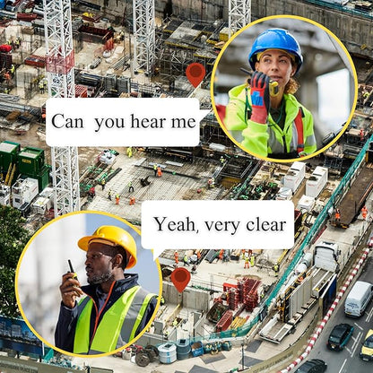 KETELESE T3F Walkie Talkies 6 Pack for Adults, IP67 Waterproof 2 Way Radios Rechargable, with Earpiece and Mic, Shock Resistant, Dual PTT, One Key Group Call, VOX, NOAA&Wheather Alert, Black/Yellow