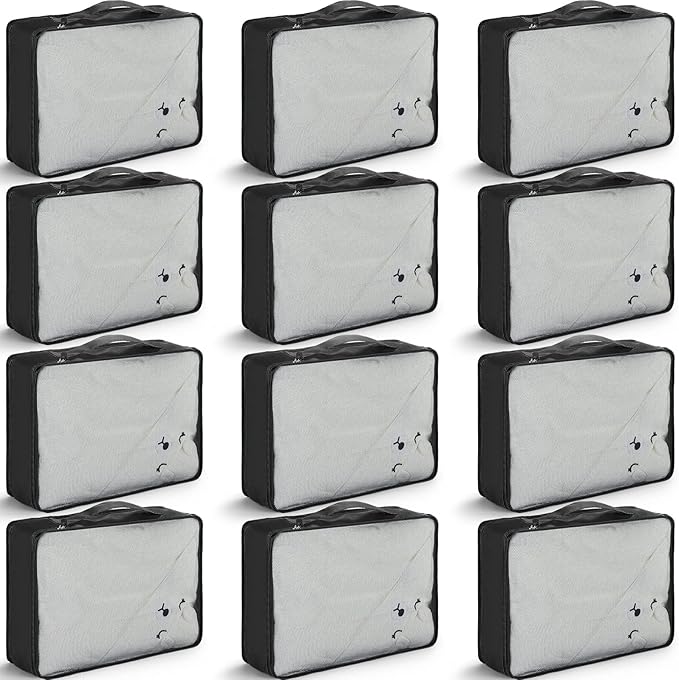Tudomro 12 Pcs Large Packing Cubes Luggage Organizers for Suitcase Mesh Travel Organizer Bags Travel Packing Organizers for Traveling Camping Hiking