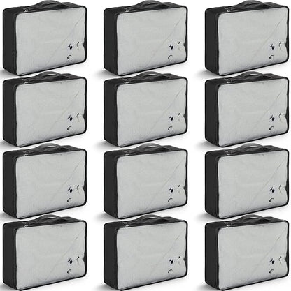 Tudomro 12 Pcs Large Packing Cubes Luggage Organizers for Suitcase Mesh Travel Organizer Bags Travel Packing Organizers for Traveling Camping Hiking