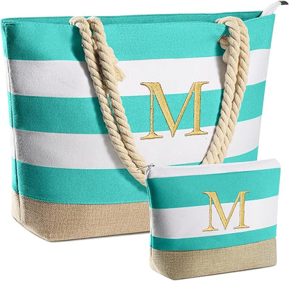 YOOLIFE Beach Bags for Women - Travel Canvas Beach Tote, Pool Waterproof Bag, Travel Essentials, Gifts for Women Birthday