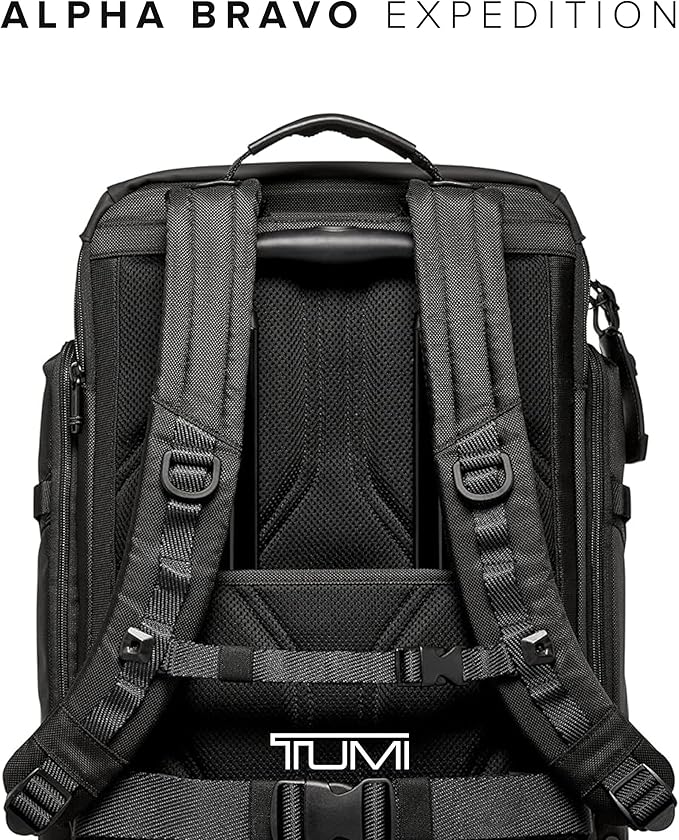 TUMI - Alpha Bravo Expedition Flap Backpack - Large Carry On Backpack - 21.0" X 12.5" X 7.5" - Fits up to 17" Laptop - Black