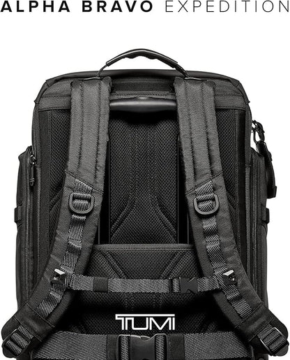 TUMI - Alpha Bravo Expedition Flap Backpack - Large Carry On Backpack - 21.0" X 12.5" X 7.5" - Fits up to 17" Laptop - Black